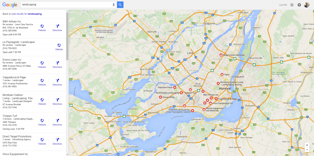 A screenshot of Google maps business listing