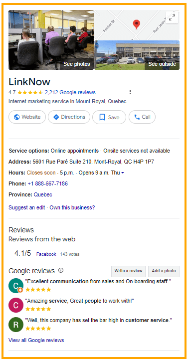 Linknow Google Business Profile
