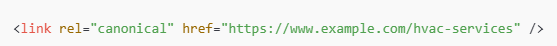Canonical tag example