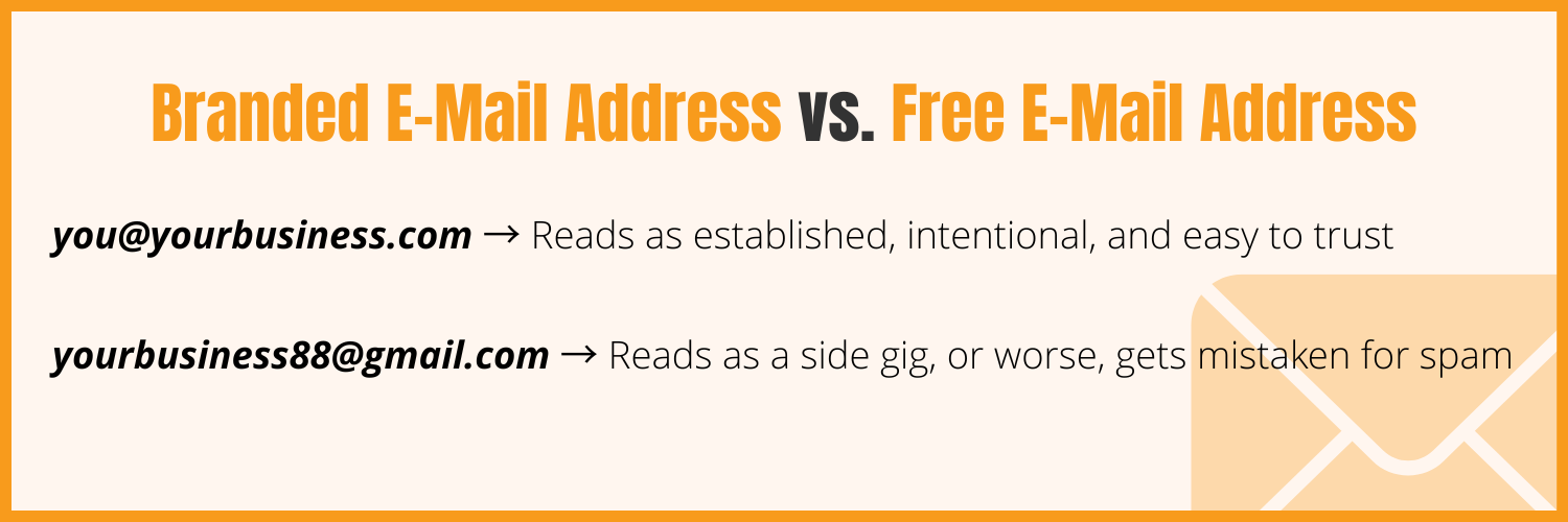 Examples of two different types of business email addresses
