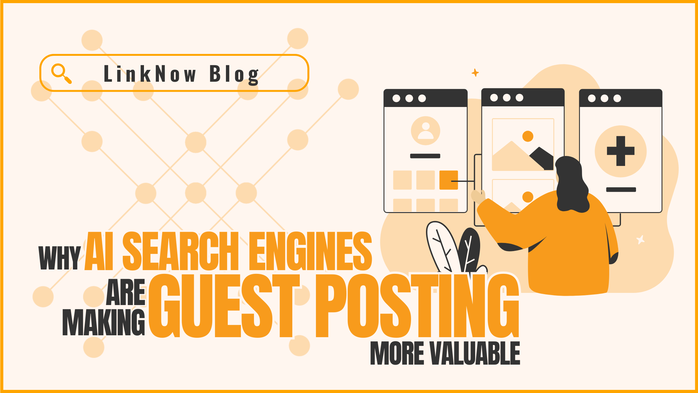 Title image for a blog about guest posting and AI search