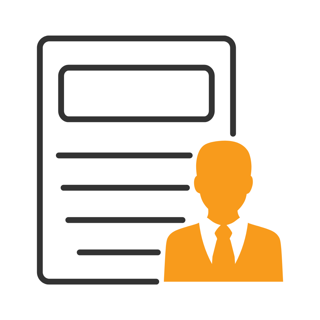 Icon of a page with a silhouette in front  