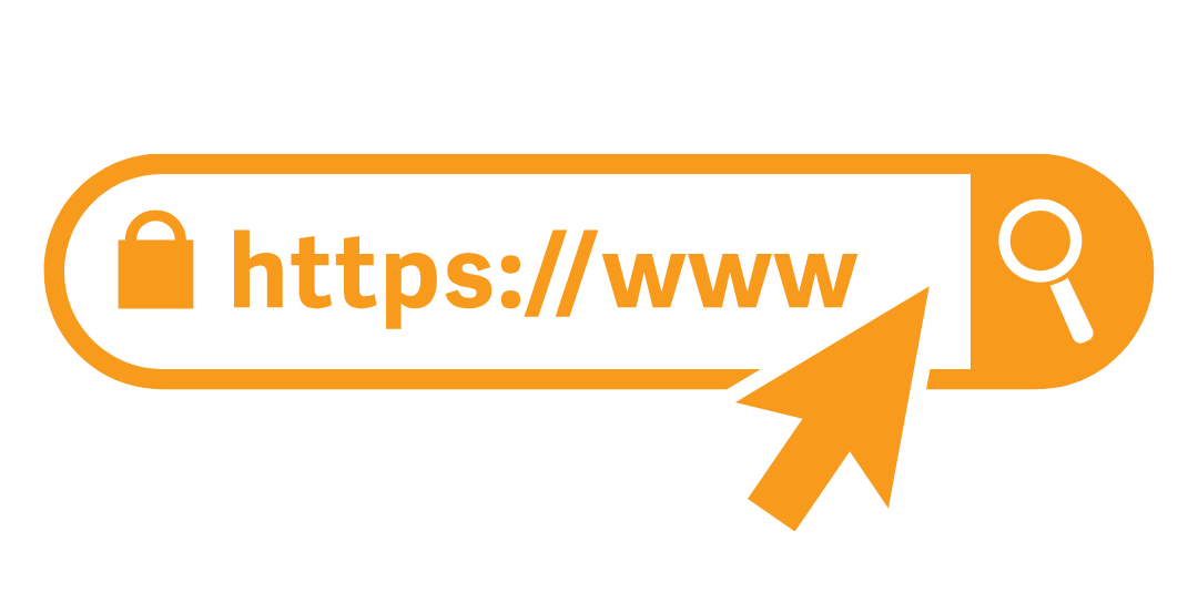 An icon of a URL with HTTPS