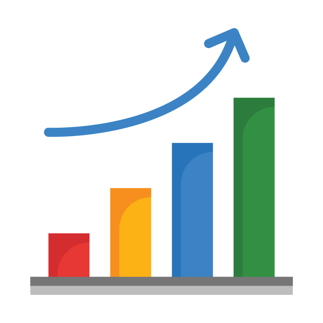 An example bar graph trending up