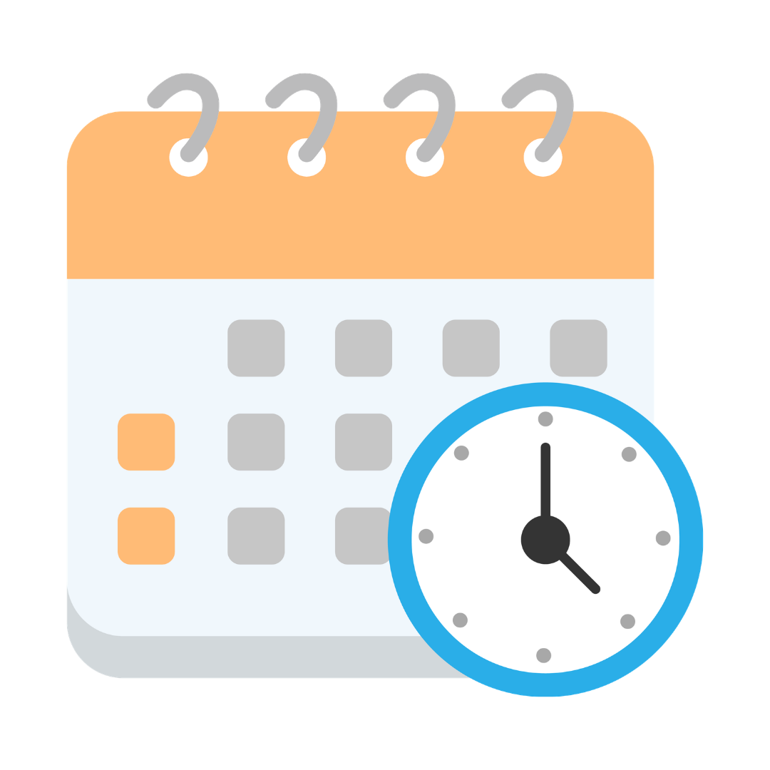 Icon of a calendar and a clock